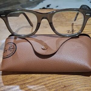 Mens Rxable Ray-Ban Wayfarer RB4340V Eyeglass Frames Transparent Olive